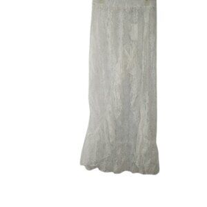 Pretty Garbage Womens Slit Front Maxi Skirt White Floral Lace L New